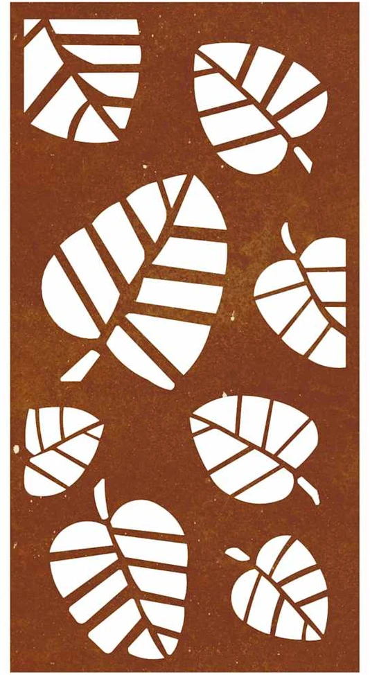 Nuotraukų rėmelis Sodo sienos dekoracija, 105x55cm, corten plienas, lapų dizaino
