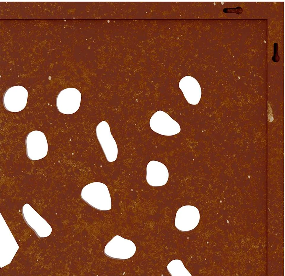 Nuotraukų rėmelis Sodo sienos dekoracija, 105x55cm, corten plienas, lapų dizaino