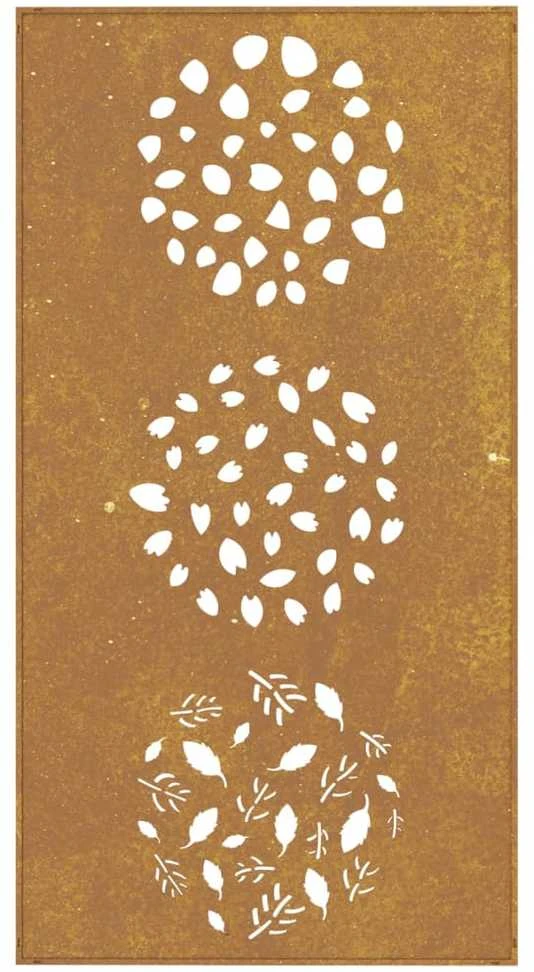 Nuotraukų rėmelis Sodo sienos dekoracija, 105x55cm, corten plienas, lapų dizaino