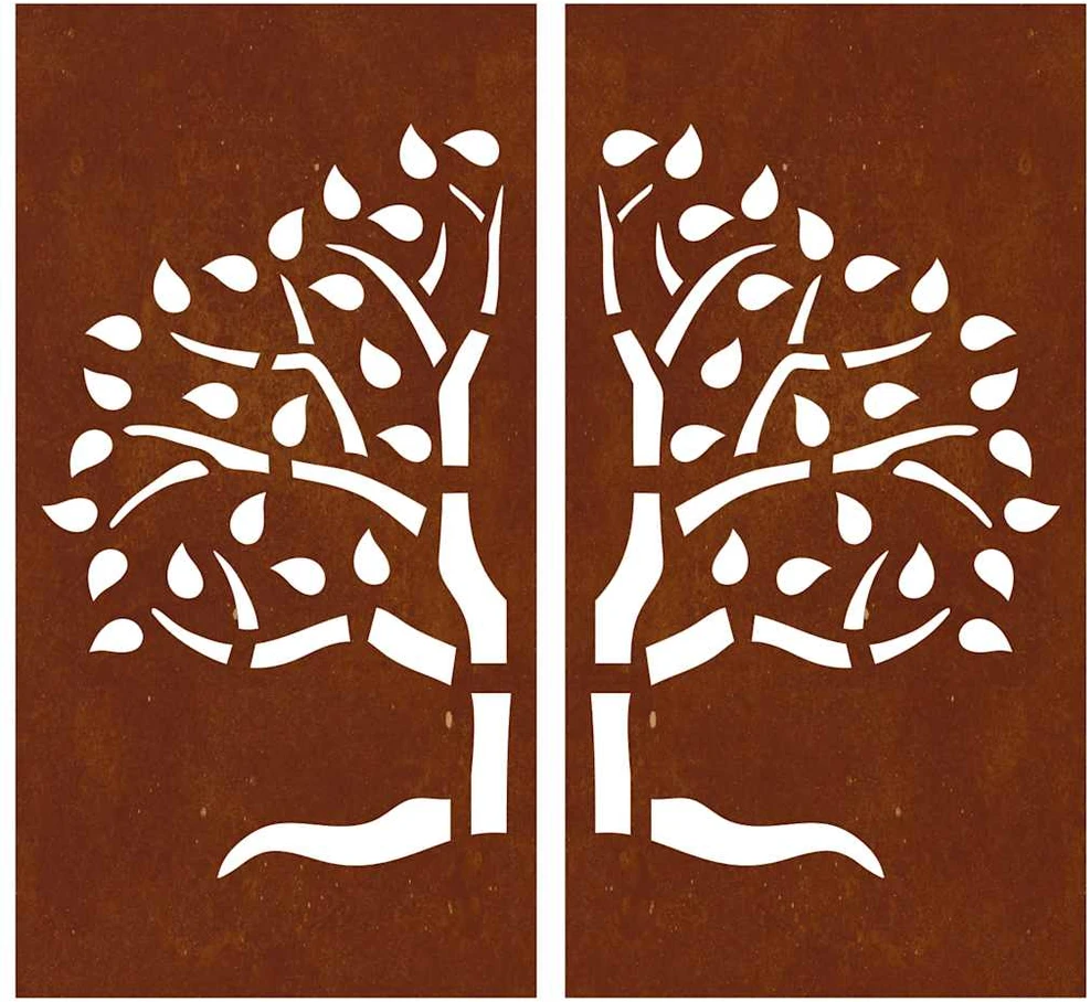 Nuotraukų rėmelis Sodo sienos dekoracija, 2 dalių, 105x55cm, corten plienas