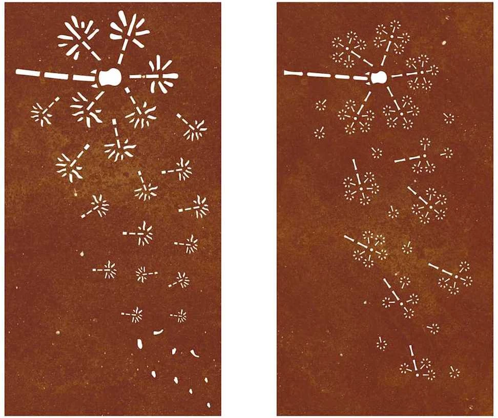 Nuotraukų rėmelis Sodo sienos dekoracija, 2 dalių, 105x55cm, corten plienas