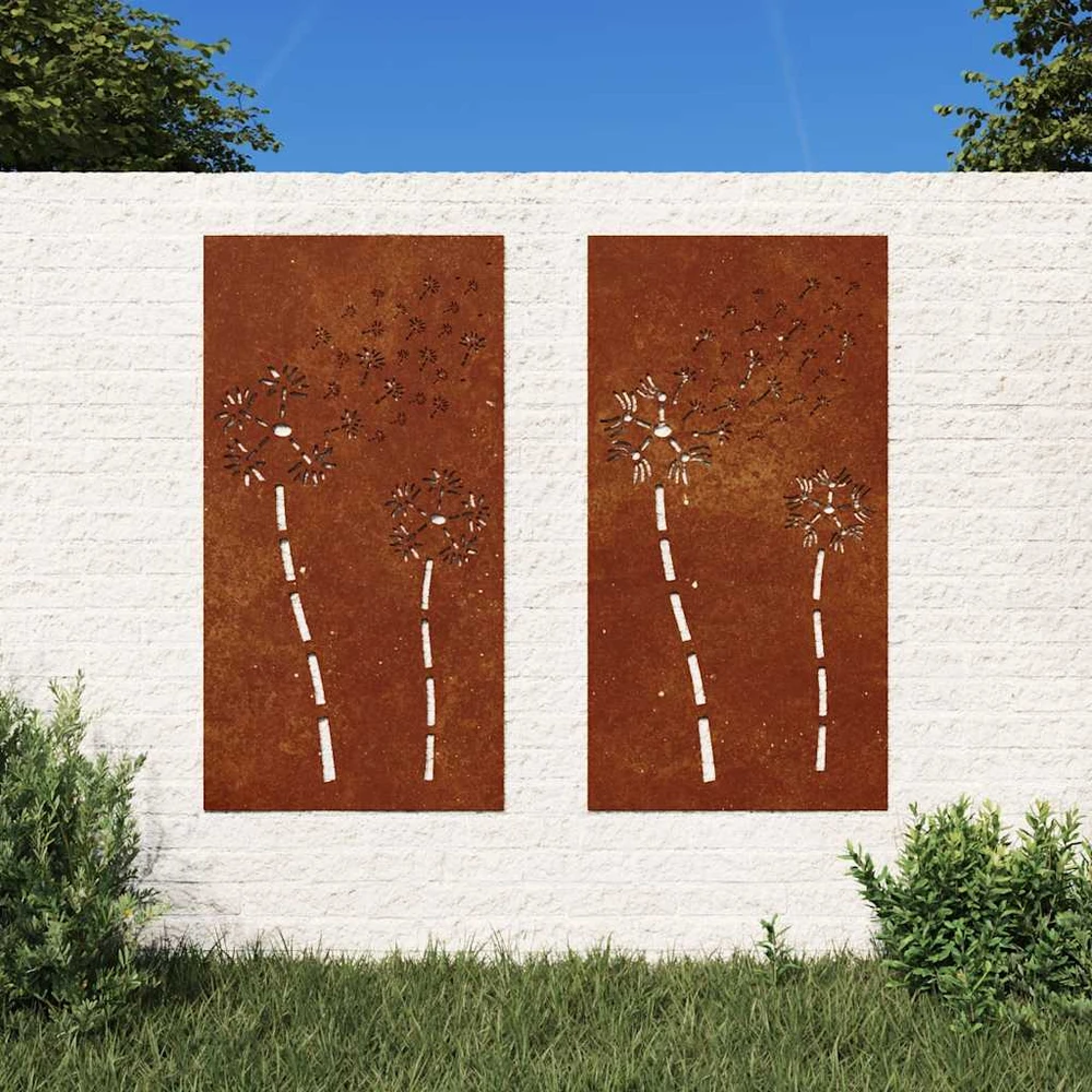 Nuotraukų rėmelis Sodo sienos dekoracija, 2 dalių, 105x55cm, corten plienas