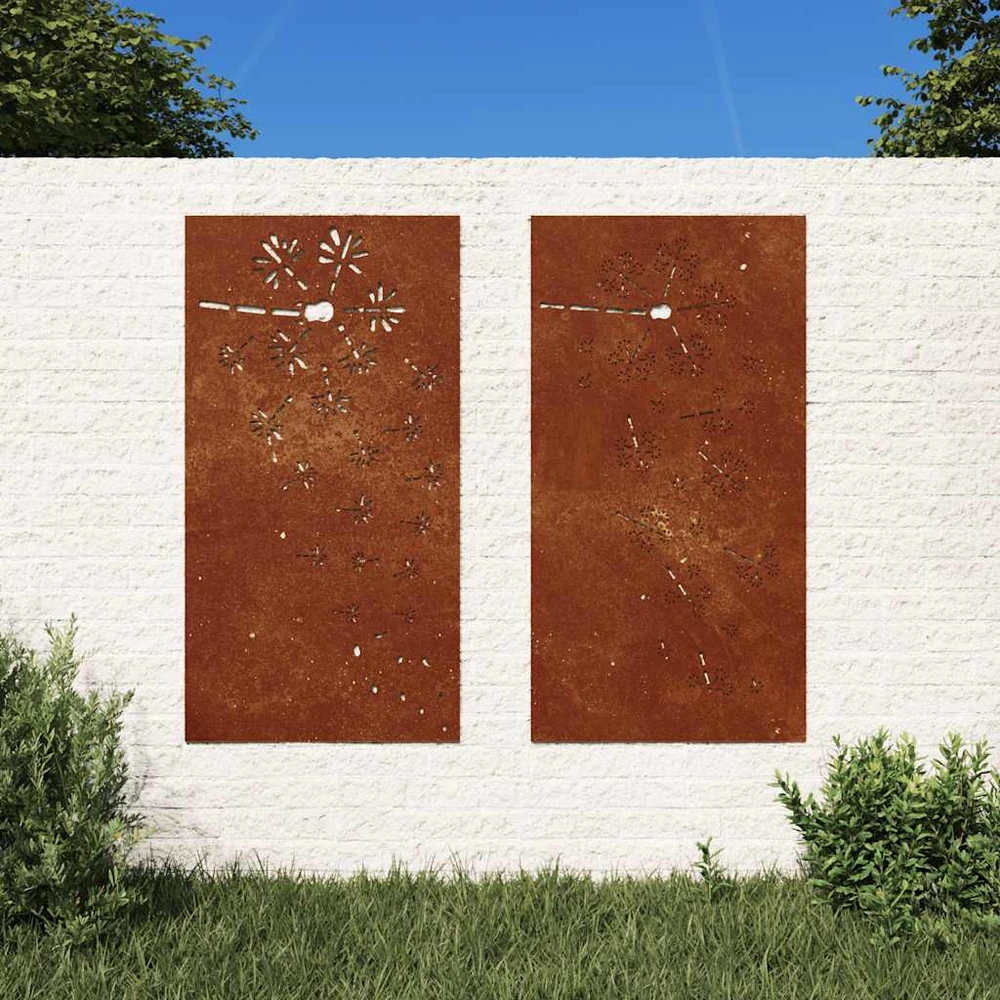 Nuotraukų rėmelis Sodo sienos dekoracija, 2 dalių, 105x55cm, corten plienas