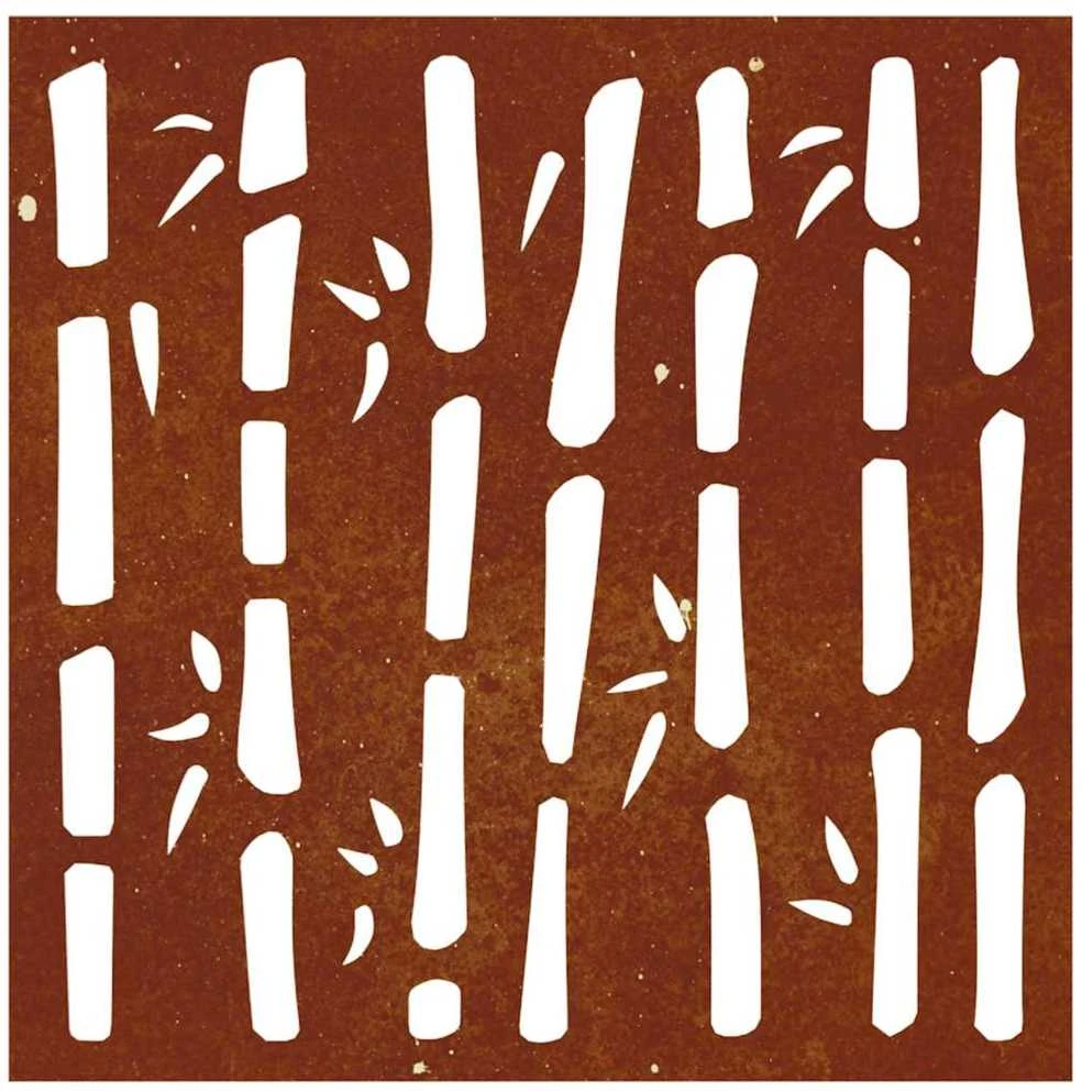 Nuotraukų rėmelis Sodo sienos dekoracija, 55x55cm, corten plienas, bambukas