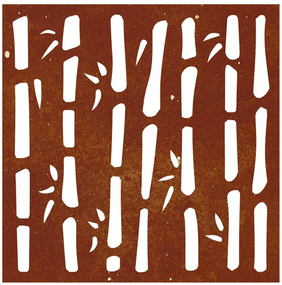 Nuotraukų rėmelis Sodo sienos dekoracija, 55x55cm, corten plienas, bambukas