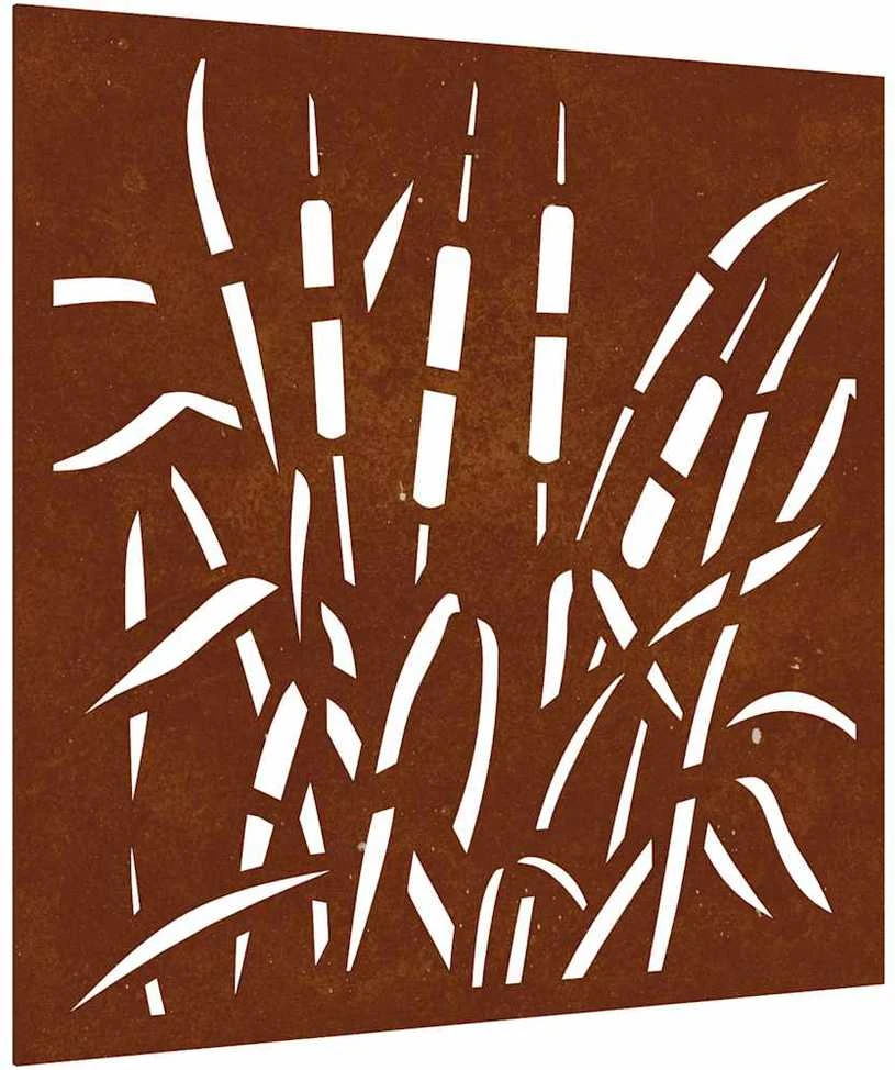 Nuotraukų rėmelis Sodo sienos dekoracija, 55x55cm, corten plienas, žolės dizaino
