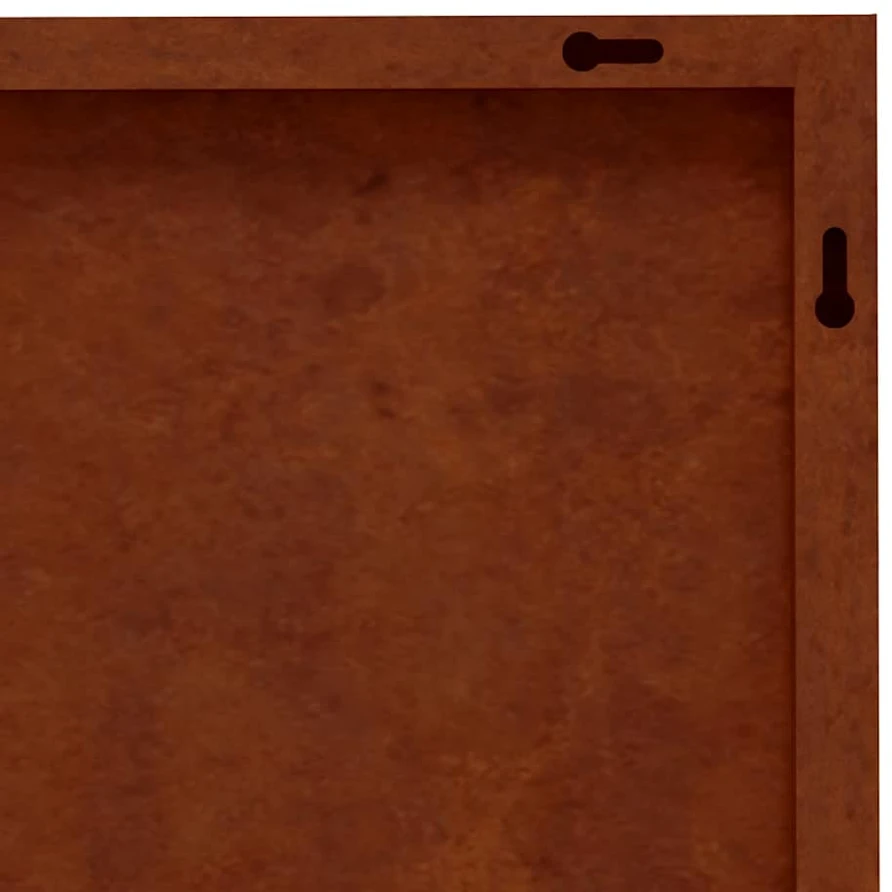 Nuotraukų rėmelis Sodo sienos dekoracija, 55x55cm, corten plienas, medžio dizaino