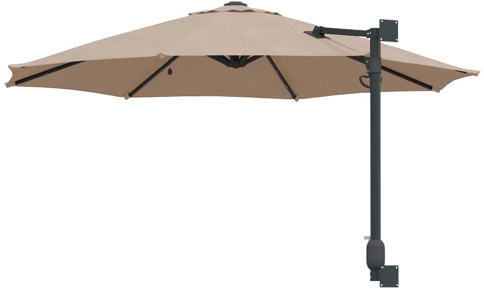 Sodo skėtis 248 x 248 x 148 cm Poliesteris ir plienas Tortora