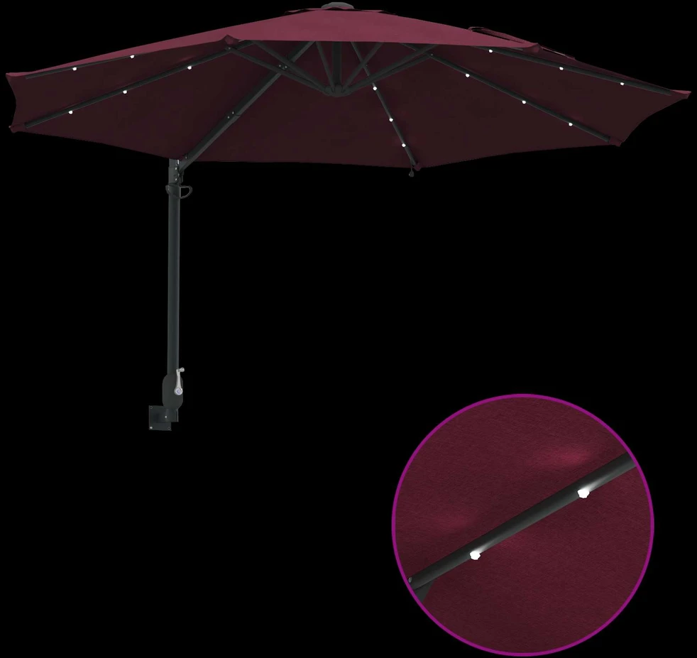 Sodo skėtis 248 x 248 x 148 cm Poliesteris ir plienas