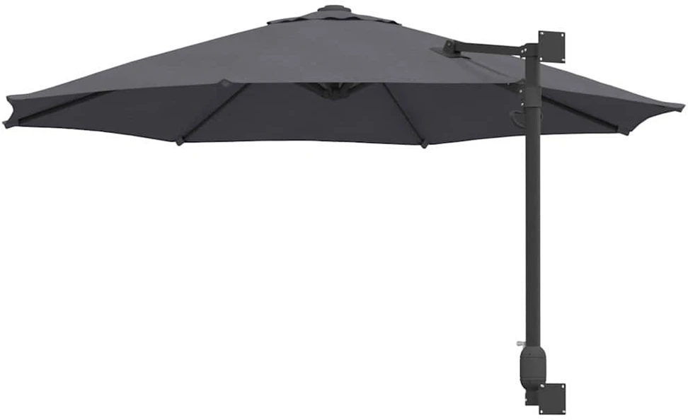 Sodo skėtis 248 x 248 x 148 cm Poliesteris ir plienas Antracito