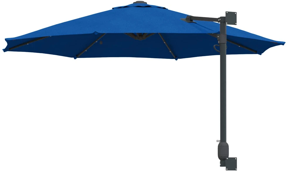 Sodo skėtis 248 x 248 x 148 cm Poliesteris ir plienas Azurblau