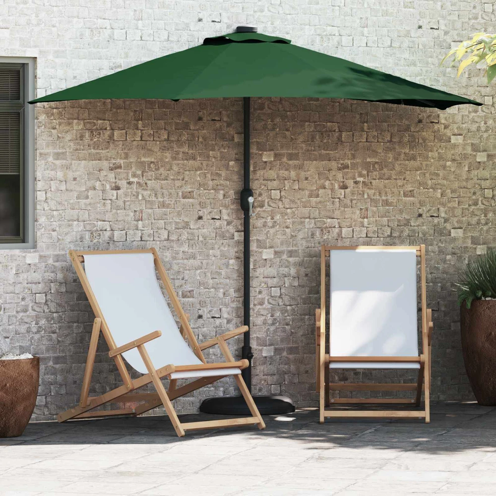 Sodo skėtis 294 x 150 x 224 cm Poliesteris ir plienas Žalia