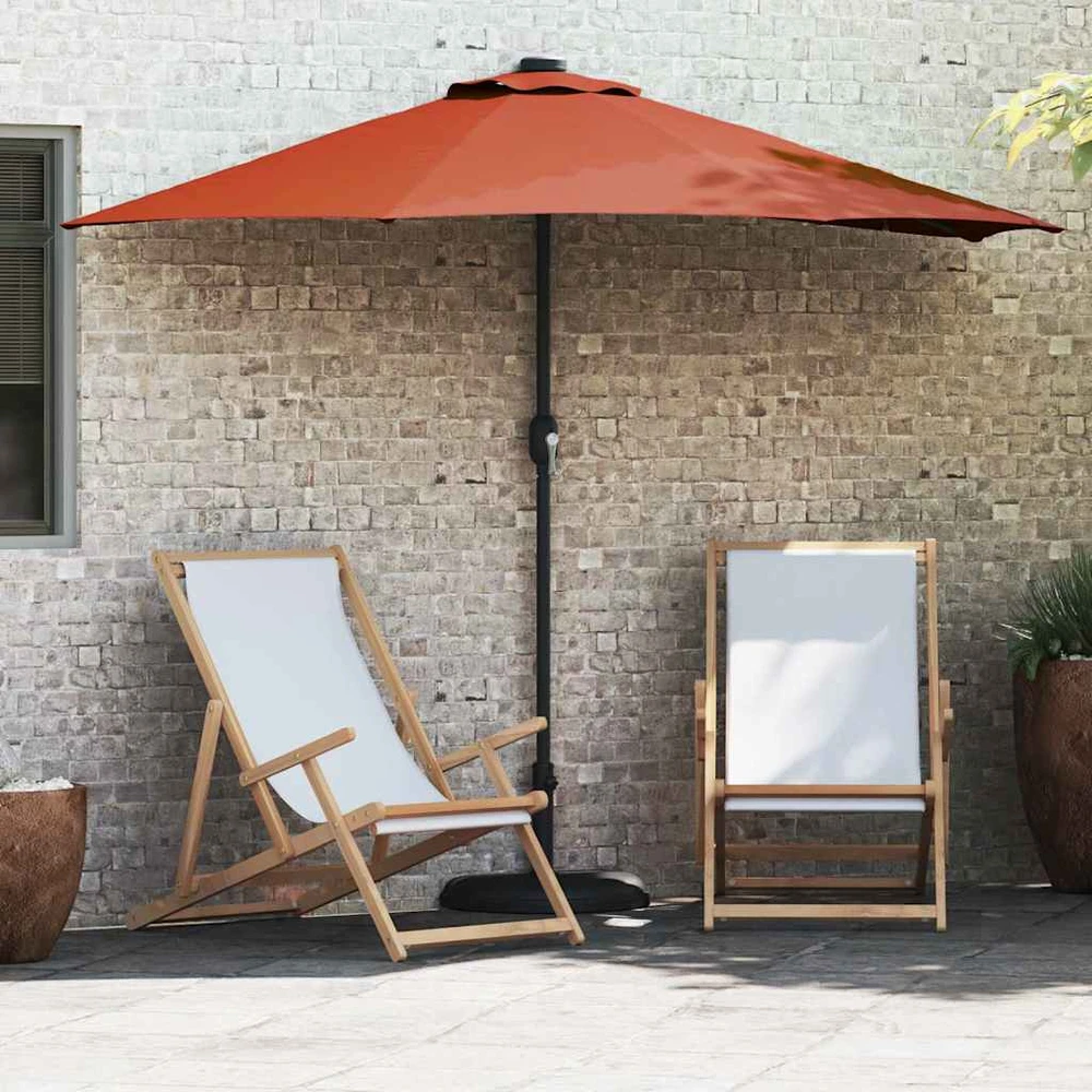 Sodo skėtis 294 x 150 x 224 cm Poliesteris ir plienas Terakotos