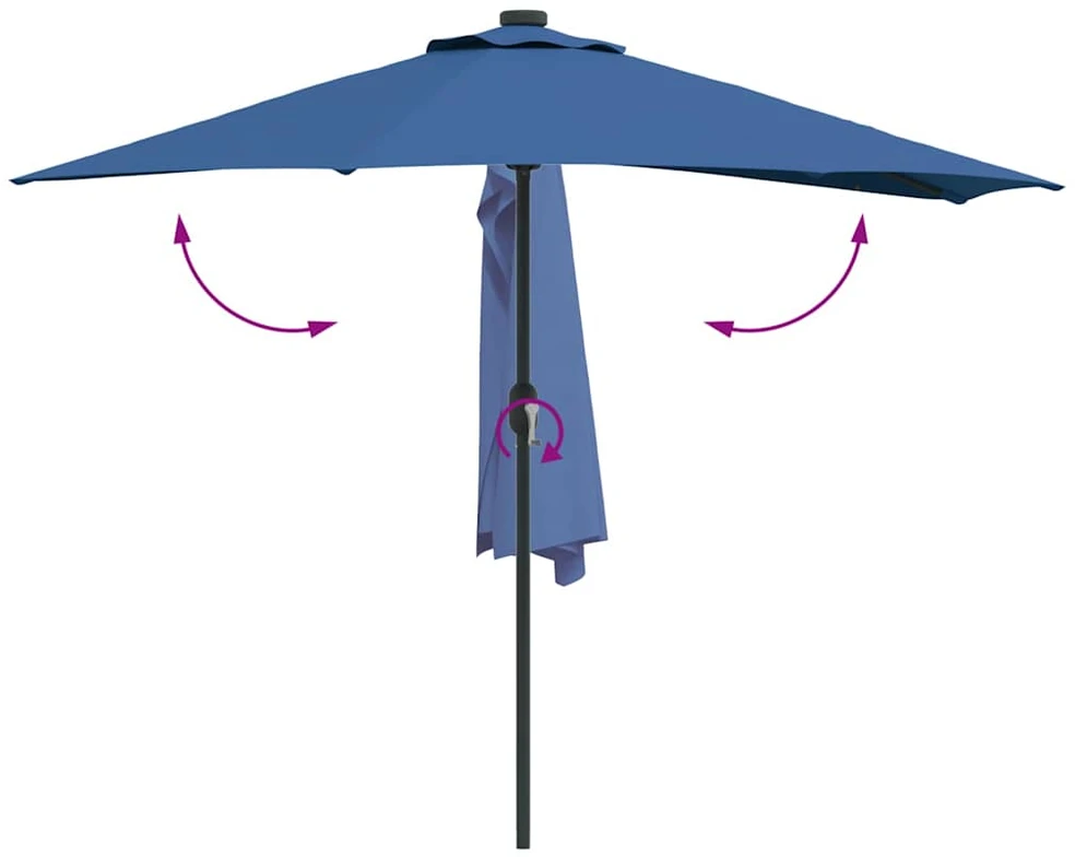 Sodo skėtis 294 x 150 x 224 cm Poliesteris ir plienas Azurblau
