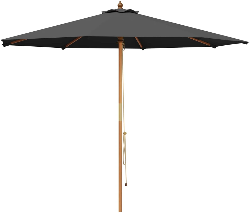 Sodo skėtis Ø 300 x 248 cm Kietas eukalipto medis Antracito