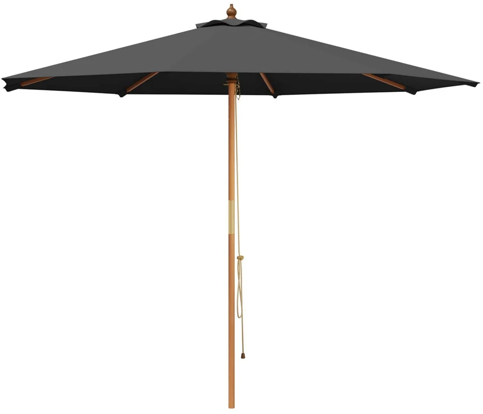Sodo skėtis Ø 300 x 248 cm Kietas eukalipto medis Antracito