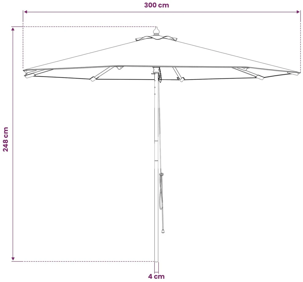 Sodo skėtis Ø 300 x 248 cm Kietas eukalipto medis Antracito