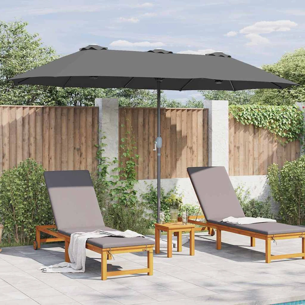 Sodo skėtis 370 x 197 x 239 cm Poliesteris ir aliuminis