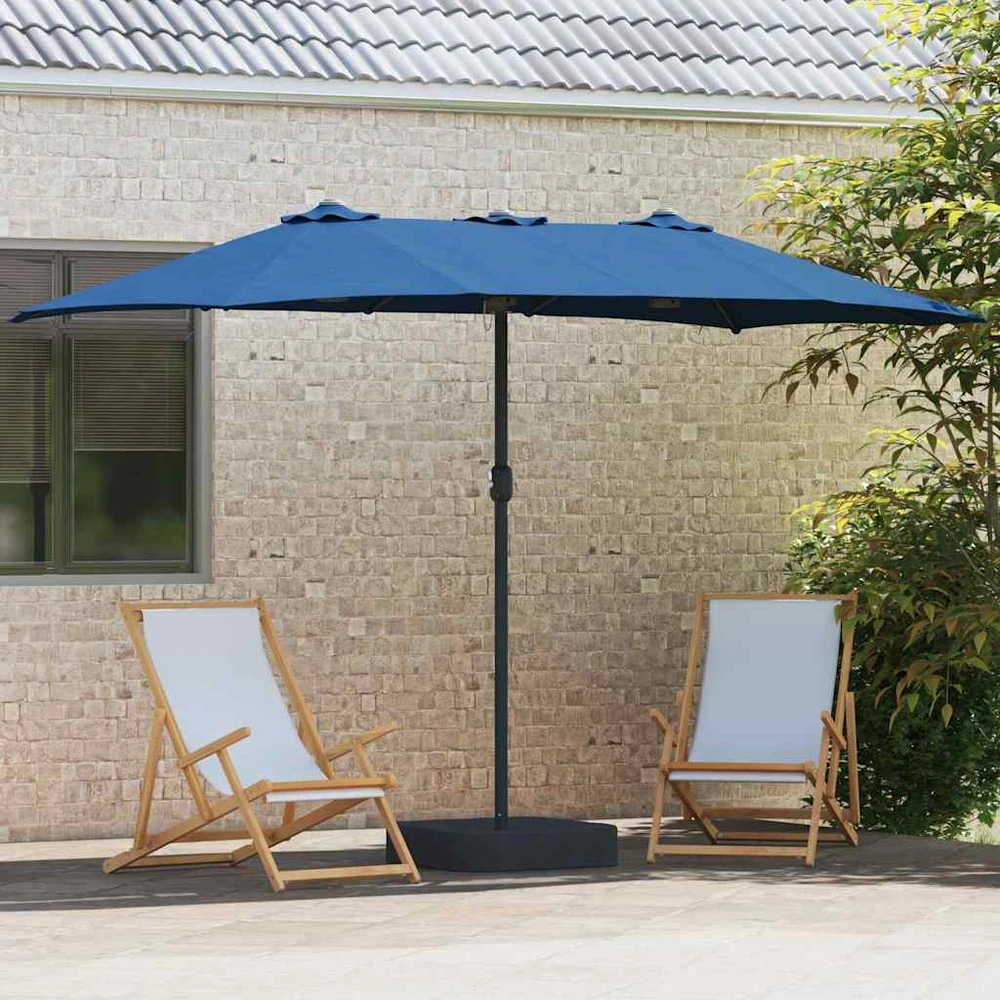 Sodo skėtis 385 x 209 x 244 cm Poliesteris ir plienas Azurblau