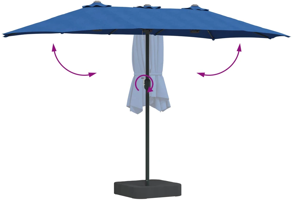 Sodo skėtis 385 x 209 x 244 cm Poliesteris Azurblau