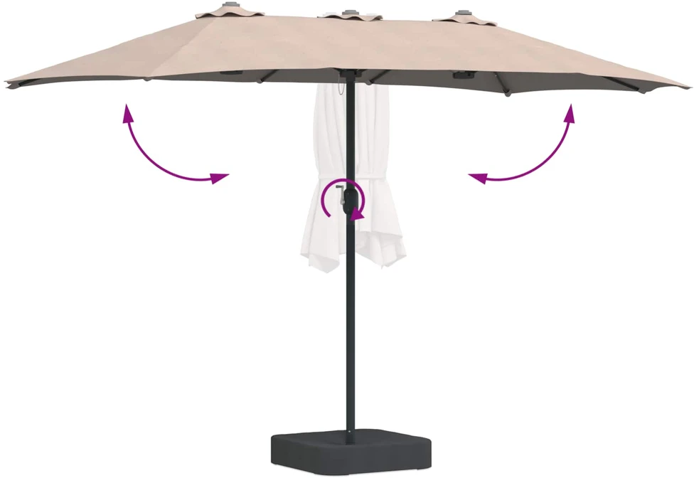Sodo skėtis 385 x 209 x 244 cm Poliesteris Tortora