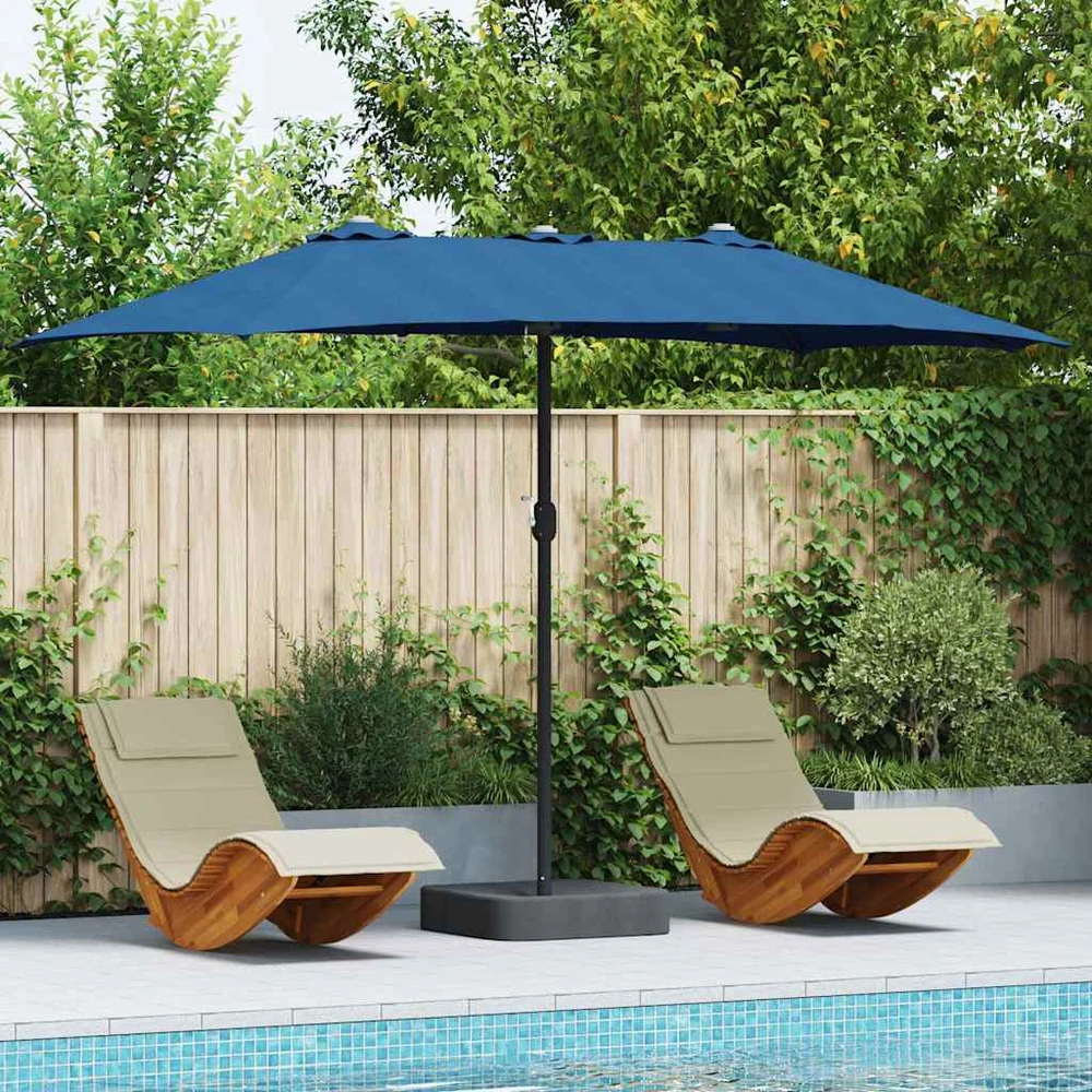 Sodo skėtis 385 x 209 x 244 cm Poliesteris ir plienas Azurblau