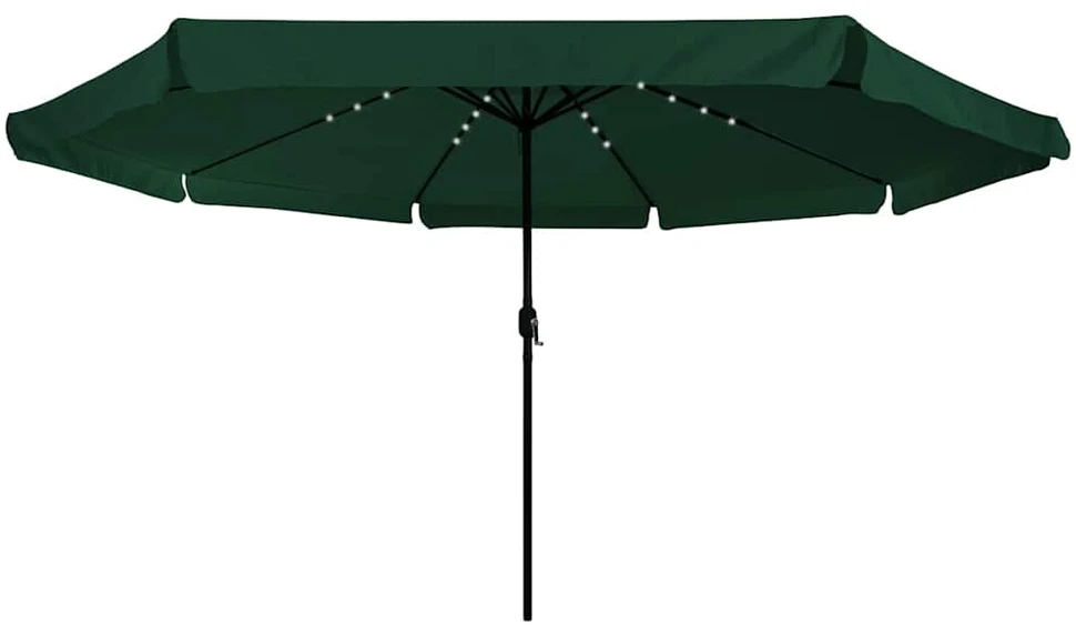 Sodo skėtis 395 x 395 x 245 cm Poliesteris Apvali Žalia