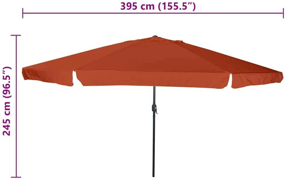 Sodo skėtis Terakotos 394 x 394 x 248 cm Poliesteris ir plienas
