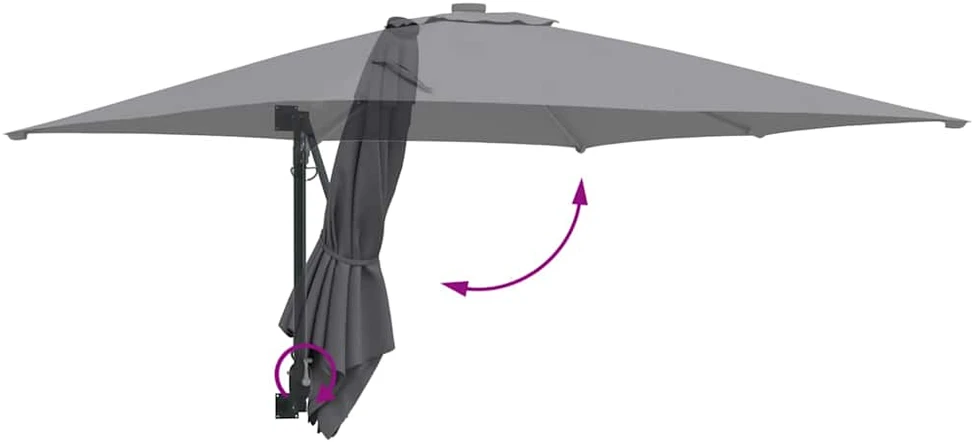 Sodo skėtis 248,5 x 247,5 x 160 cm Poliesteris ir plienas