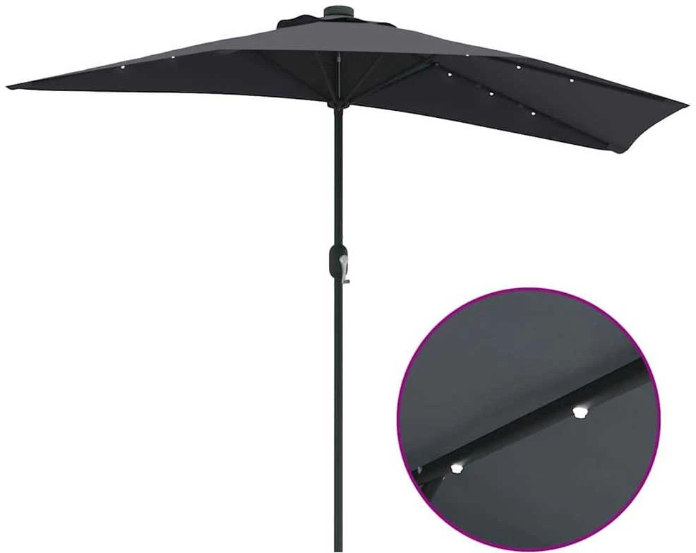 Sodo skėtis 294 x 150 x 224 cm Poliesteris ir plienas Antracito