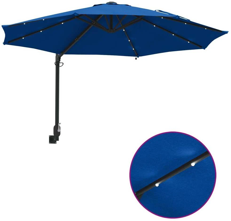 Sodo skėtis 248 x 248 x 148 cm Poliesteris ir plienas Azurblau