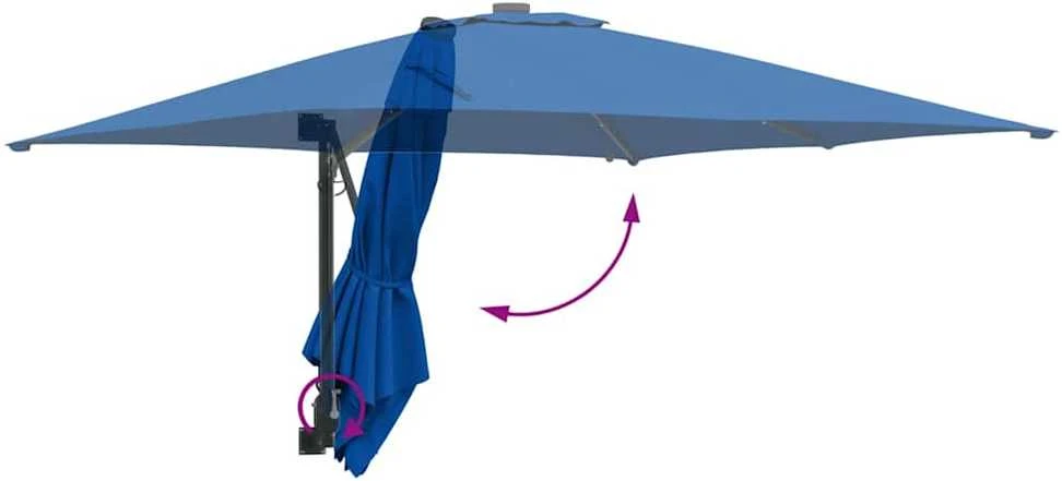 Sodo skėtis 248,5 x 247,5 x 160 cm Poliesteris ir plienas
