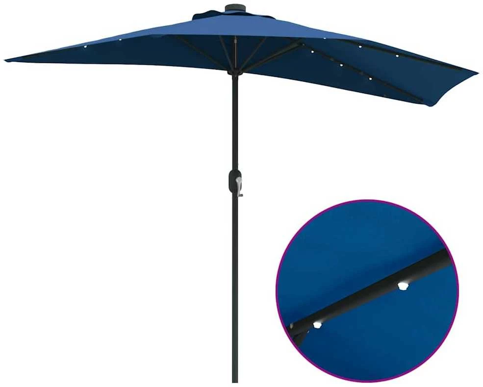 Sodo skėtis 294 x 150 x 224 cm Poliesteris ir plienas Azurblau