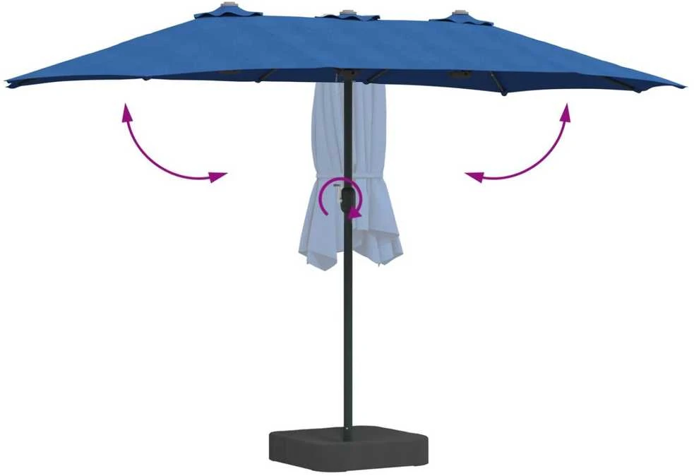 Sodo skėtis 385 x 209 x 244 cm Poliesteris Azurblau