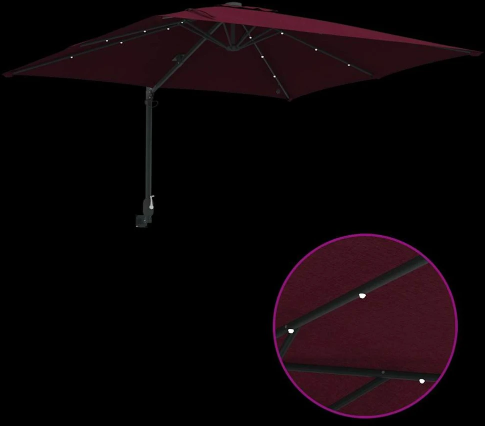 Sodo skėtis Bordo raudona 248,5 x 247,5 x 160 cm