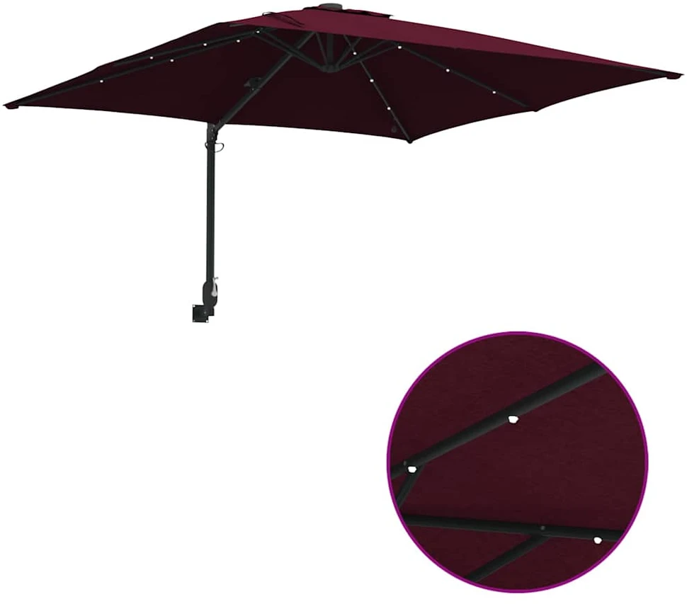 Sodo skėtis Bordo raudona 248,5 x 247,5 x 160 cm