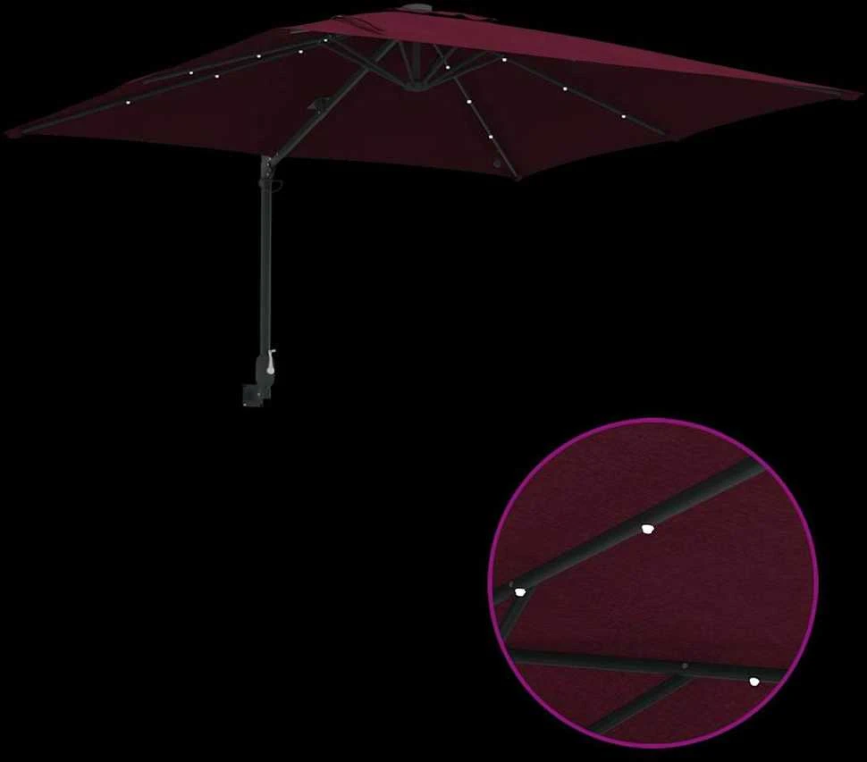 Sodo skėtis Bordo raudona 248,5 x 247,5 x 160 cm