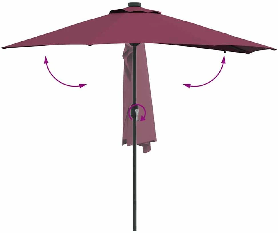 Sodo skėtis Bordo raudona 294 x 150 x 223 cm