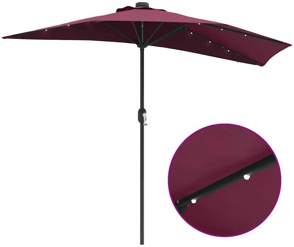 Sodo skėtis Bordo raudona 294 x 150 x 223 cm