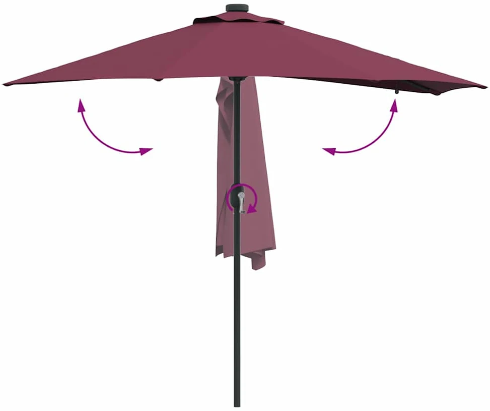 Sodo skėtis Bordo raudona 294 x 150 x 223 cm