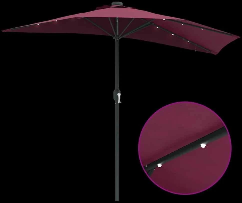 Sodo skėtis Bordo raudona 294 x 150 x 223 cm