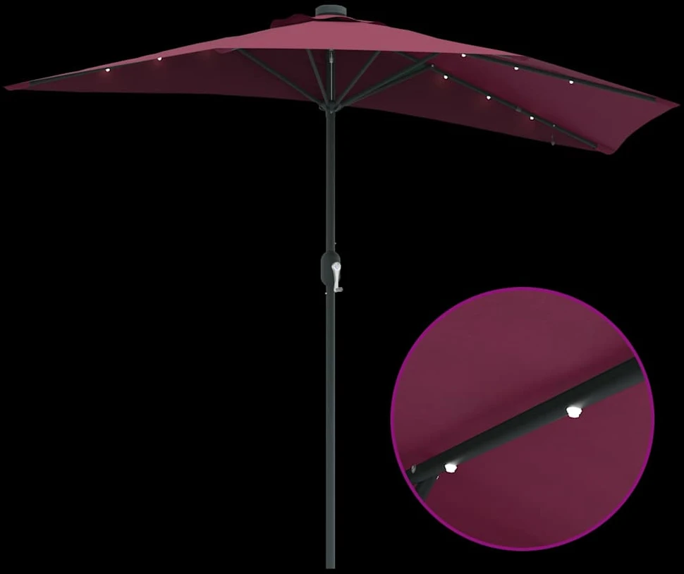 Sodo skėtis Bordo raudona 294 x 150 x 223 cm