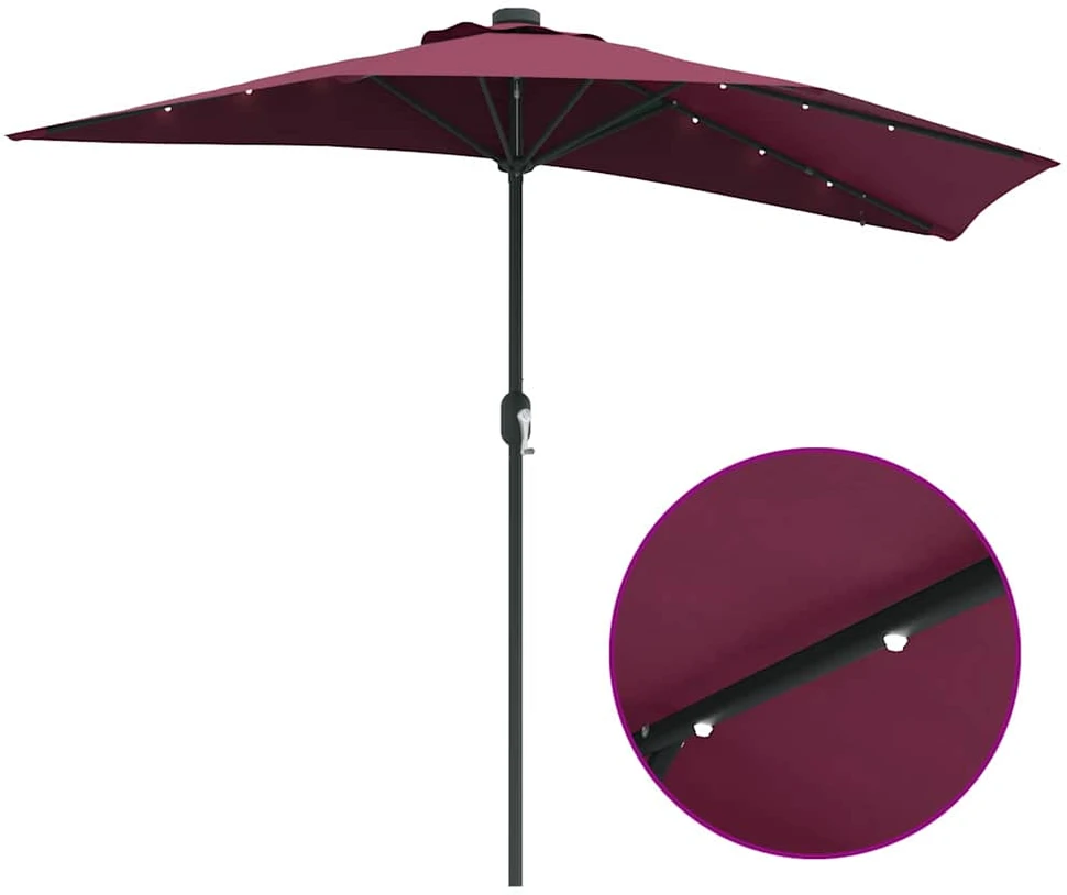 Sodo skėtis Bordo raudona 294 x 150 x 223 cm