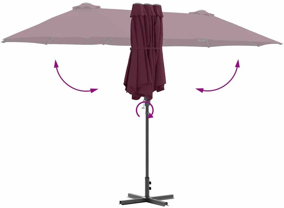Sodo skėtis 370 x 197 x 239 cm Poliesteris ir aliuminis