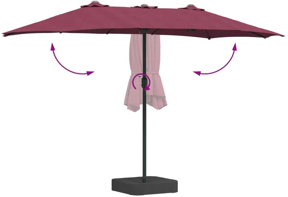 Sodo skėtis Bordo raudona 385 x 209 x 244 cm Poliesteris