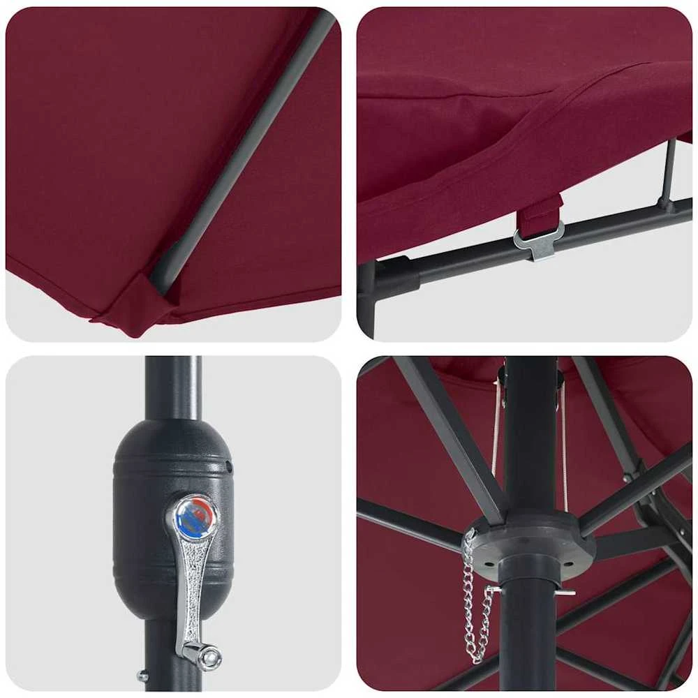 Sodo skėtis Bordo raudona 385 x 209 x 244 cm