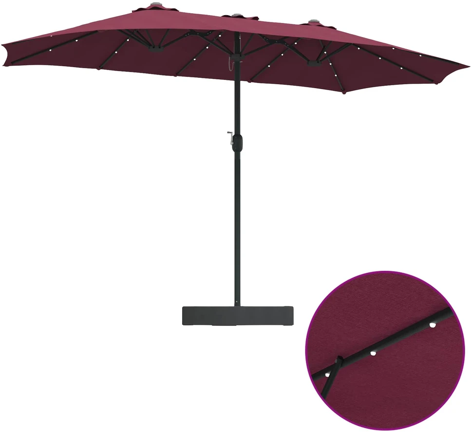 Sodo skėtis Bordo raudona 385 x 209 x 244 cm Poliesteris