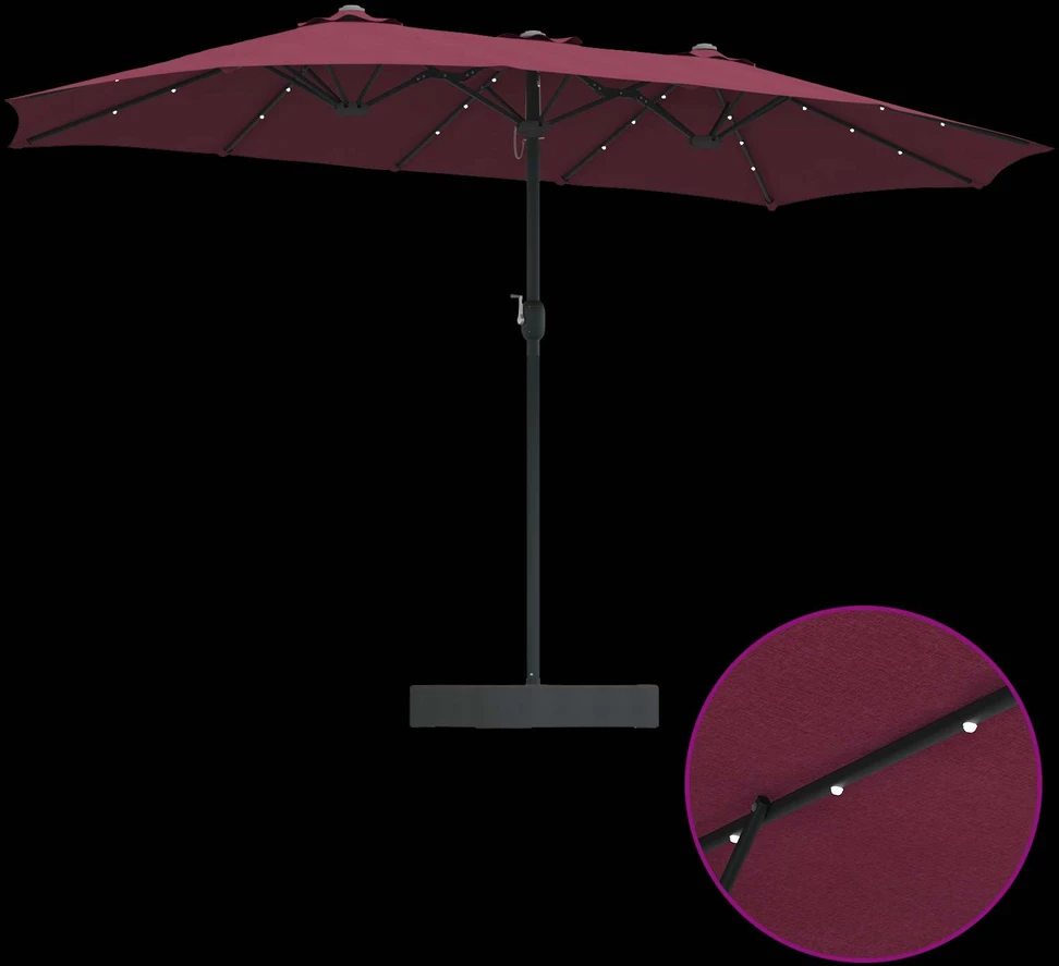 Sodo skėtis Bordo raudona 385 x 209 x 244 cm Poliesteris