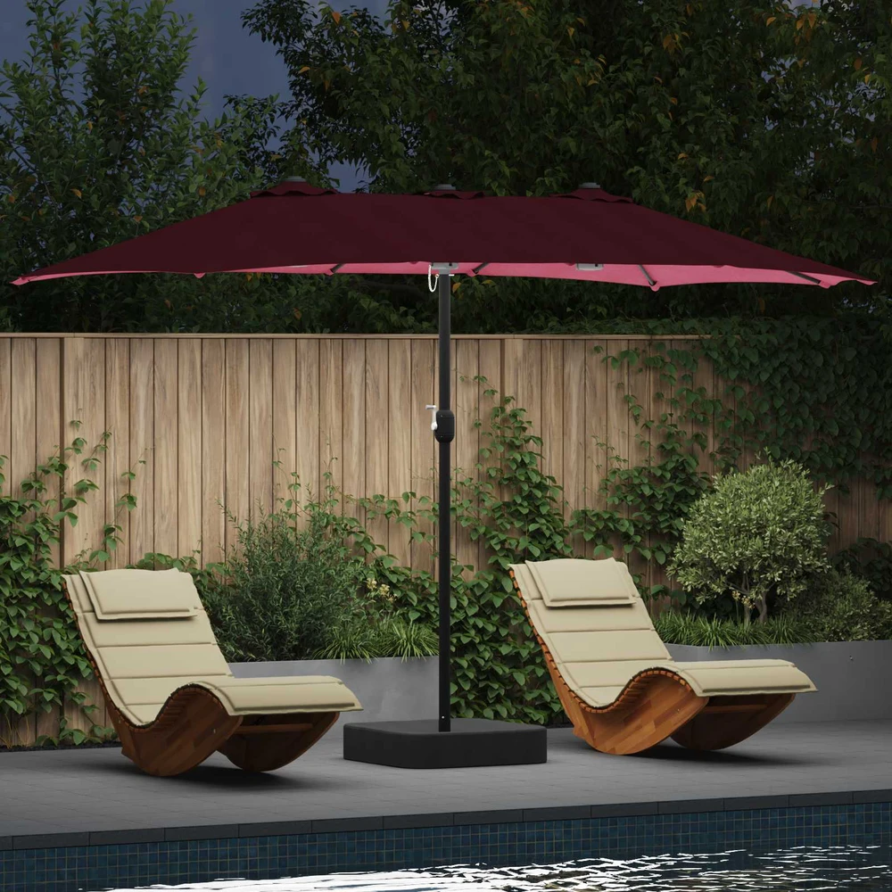Sodo skėtis Bordo raudona 385 x 209 x 244 cm Poliesteris