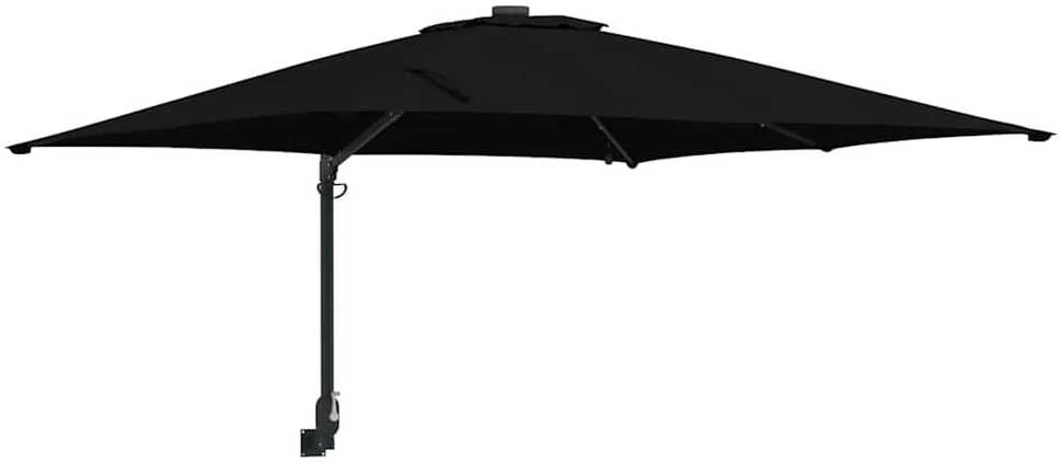 Sodo skėtis Juoda 248,5 x 247,5 x 160 cm Poliesteris ir plienas